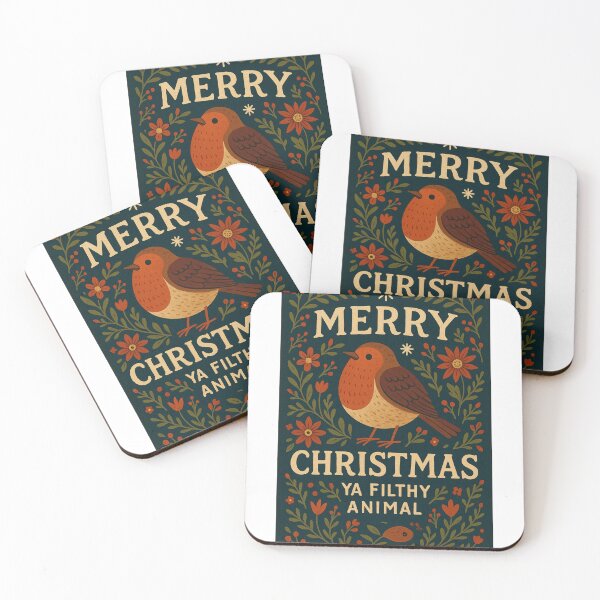 Item preview, Christmas Robin with Festive Florals and Holiday Message designed and sold by Aryabek.