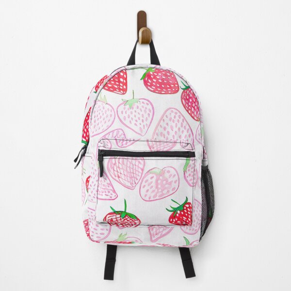 Item preview, Pink and Red Strawberry Pattern on White Background designed and sold by SassyArtistry.