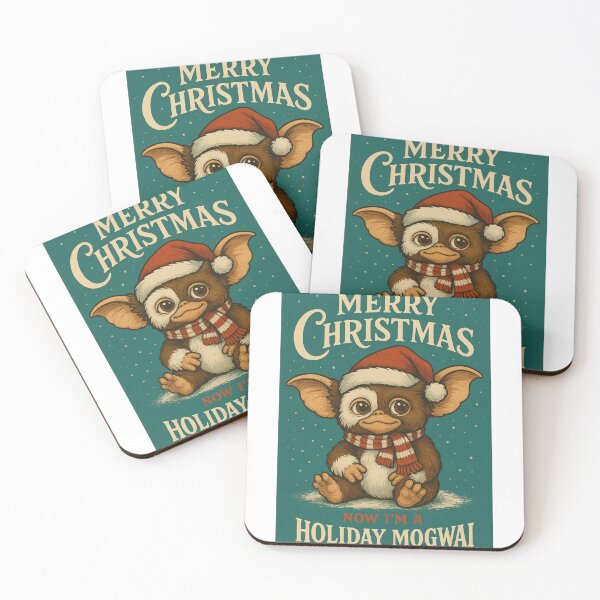 Item preview, Festive Holiday Mogwai with Santa Hat and Winter Scarf designed and sold by Aryabek.