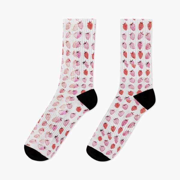 Item preview, Pink and Red Strawberry Pattern on White Background designed and sold by SassyArtistry.