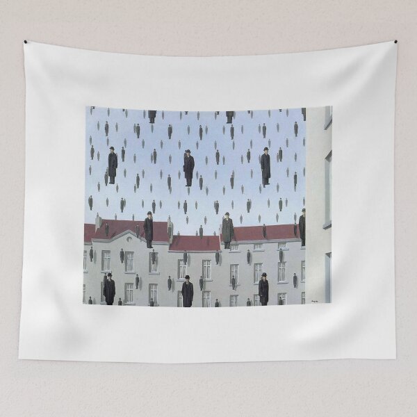 Item preview, Golconda (1953) – René Magritte | Surreal Floating Men Masterpiece designed and sold by Art Outlaws.