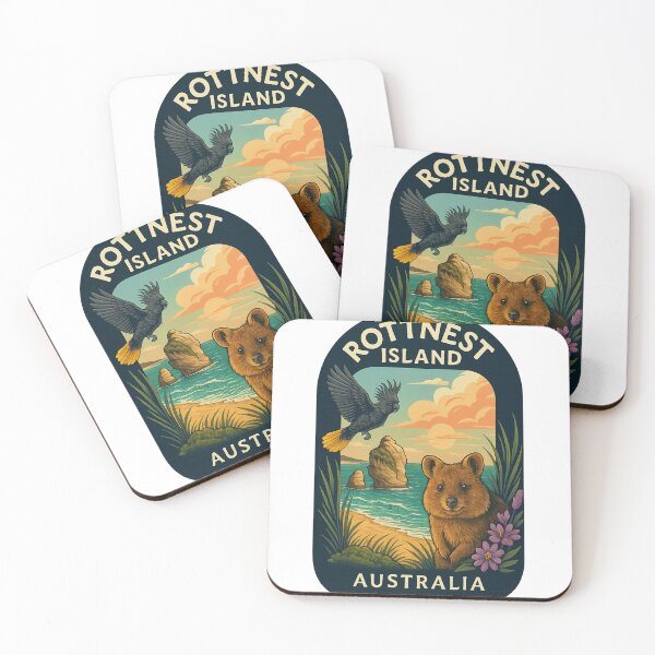 Item preview, Rottnest Island Wildlife – Quokka and Cockatoo Sunset Scene designed and sold by Aryabek.
