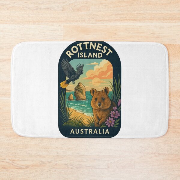 Item preview, Rottnest Island Wildlife – Quokka and Cockatoo Sunset Scene designed and sold by Aryabek.