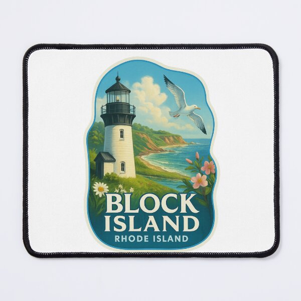 Item preview, Block Island Lighthouse View – Rhode Island Coastal Scene designed and sold by Aryabek.