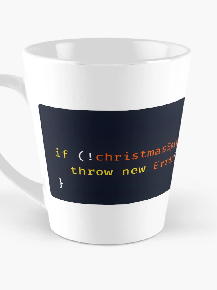 Thumbnail 3 of 4, Coffee Mug, Sarcastic Christmas Code Snippet – “SpiritMissingError” JavaScript Design designed and sold by Tattee.