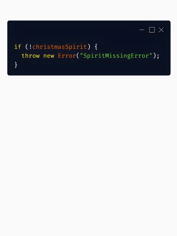Thumbnail 4 of 4, Racerback Tank Top, Sarcastic Christmas Code Snippet – “SpiritMissingError” JavaScript Design designed and sold by Tattee.