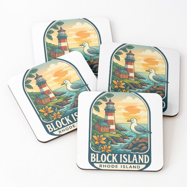 Item preview, Block Island Sunset Lighthouse – Rhode Island Seaside Wildlife designed and sold by Aryabek.