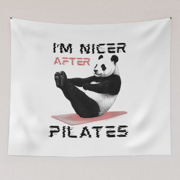 Item preview, I'm Nicer After Pilates Funny Pilates Panda Halftone designed and sold by TrueArtsStore.