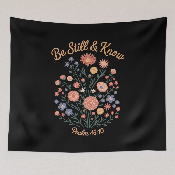 Item preview, Be Still and Know Floral Psalm 46 10 Verse  designed and sold by RsFilsingerArt.