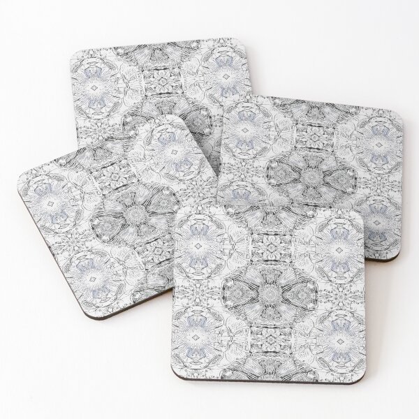 Item preview, Intricate Symmetric Mandala Pattern in Hand-Drawn Black and White designed and sold by SassyArtistry.