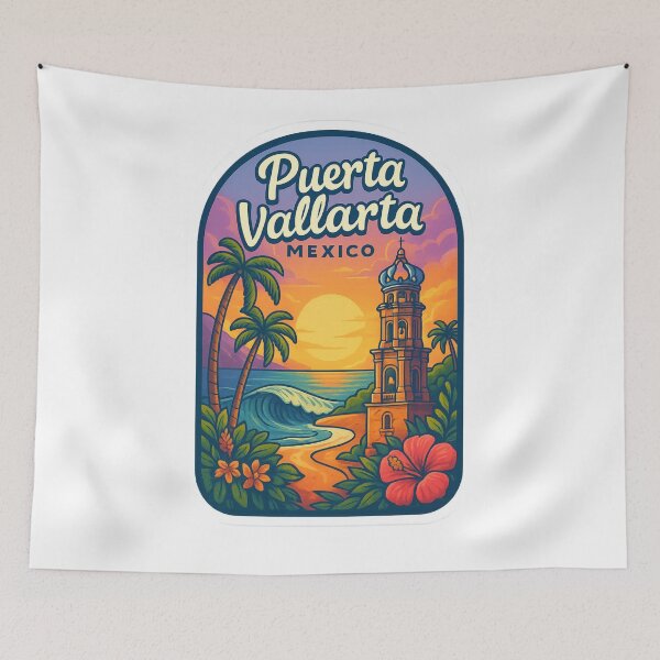 Item preview, Puerto Vallarta Sunset – Cathedral de Guadalupe and Pacific Coast designed and sold by Aryabek.