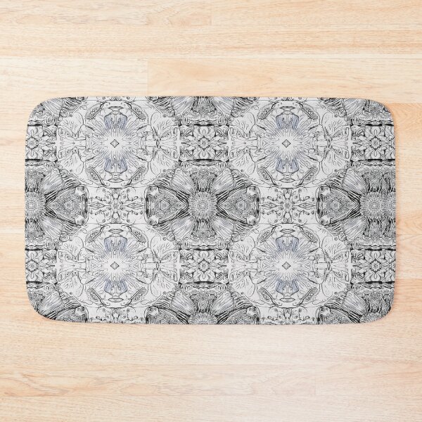 Item preview, Intricate Symmetric Mandala Pattern in Hand-Drawn Black and White designed and sold by SassyArtistry.