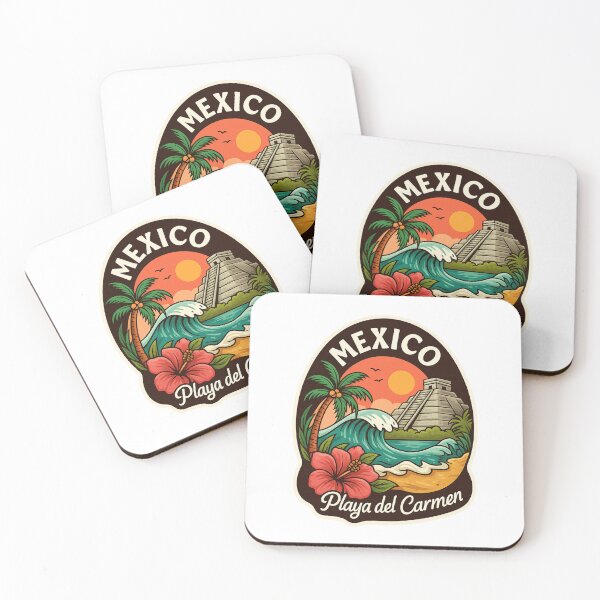 Item preview, Playa del Carmen Sunset – Mayan Temple and Ocean Wave designed and sold by Aryabek.