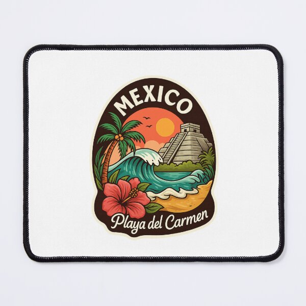 Item preview, Playa del Carmen Sunset – Mayan Temple and Ocean Wave designed and sold by Aryabek.