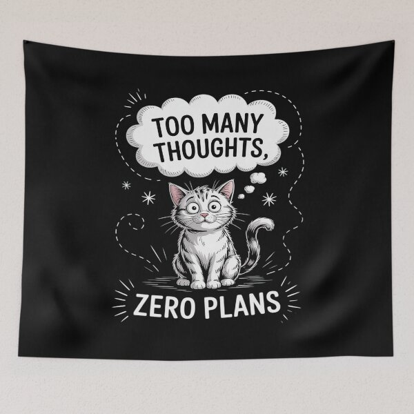 Item preview, Mental Chaos Cat Humor No Plan Just Spinning Thoughts designed and sold by DetroitMug.