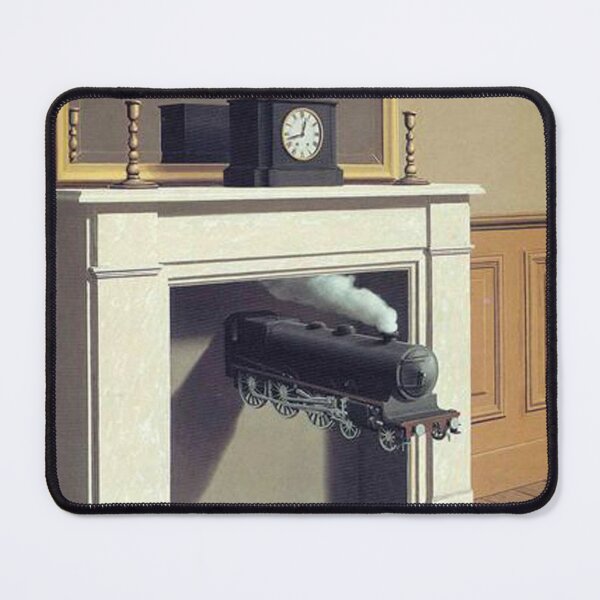 Item preview, Time Transfixed (1938) – René Magritte | Surreal Steam Locomotive Emerging from Fireplace designed and sold by Art Outlaws.