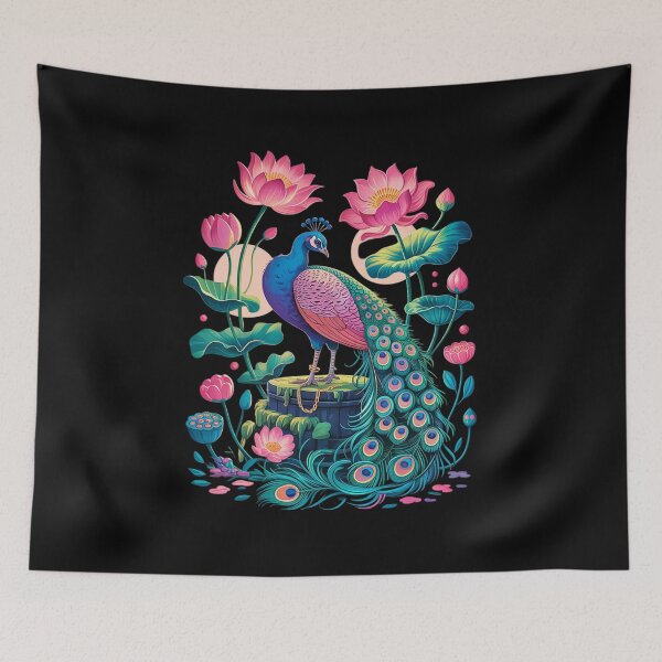 Item preview, Beautiful Floral Flower Peacock  designed and sold by RsFilsingerArt.