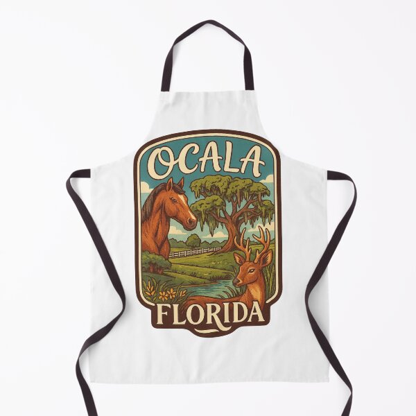 Item preview, Ocala Wildlife Scene – Horse and Deer under Spanish Moss designed and sold by Aryabek.