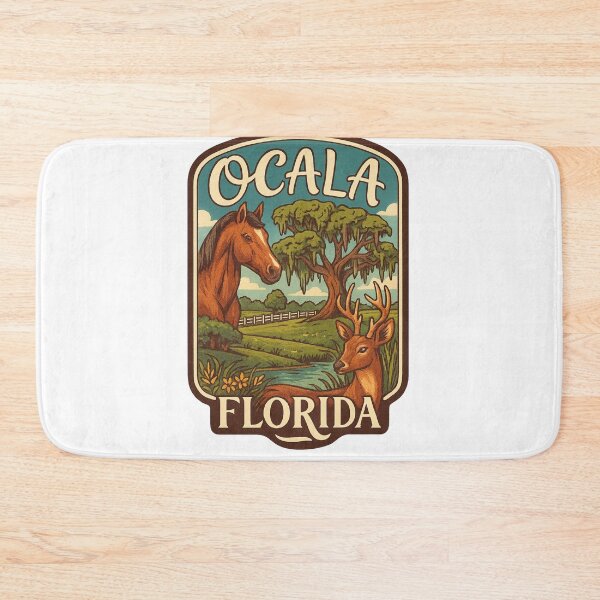 Item preview, Ocala Wildlife Scene – Horse and Deer under Spanish Moss designed and sold by Aryabek.