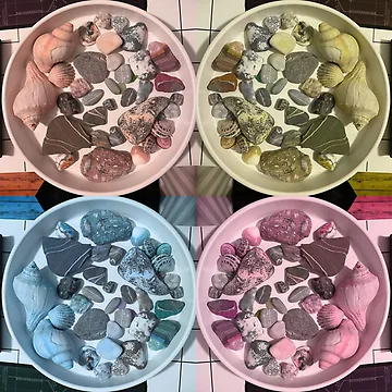 Artwork thumbnail, Coloured Rocks & Shells Photo Pattern by vallisrowe