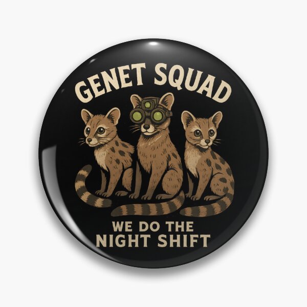 Item preview, Genet Night Shift Squad – Cute Nocturnal Animal designed and sold by SidTastic .