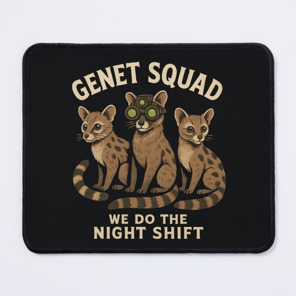 Item preview, Genet Night Shift Squad – Cute Nocturnal Animal designed and sold by SidTastic .