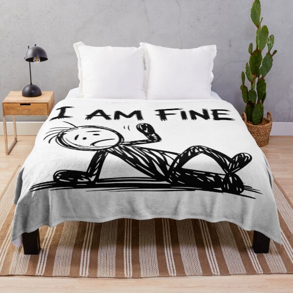 Item preview, I Am Fine Stick Figure Sarcastic Mental Health Design designed and sold by SplashTastic.