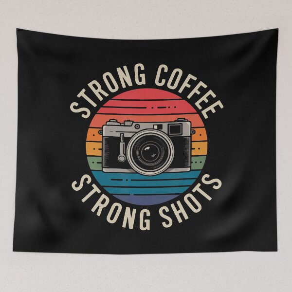 Item preview, Strong Coffee Strong Shots Retro Camera Photographer designed and sold by PatsyMargie.