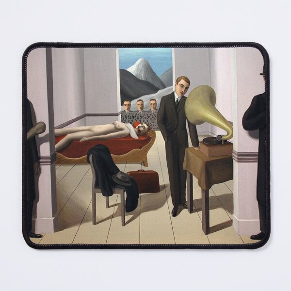 Item preview, The Menaced Assassin (1927) – René Magritte | Dark Surreal Crime Scene Masterpiece designed and sold by Art Outlaws.