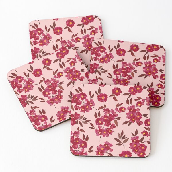 Item preview, Vintage Red Fall Autumn Watercolor Flowers designed and sold by Petra Lang.