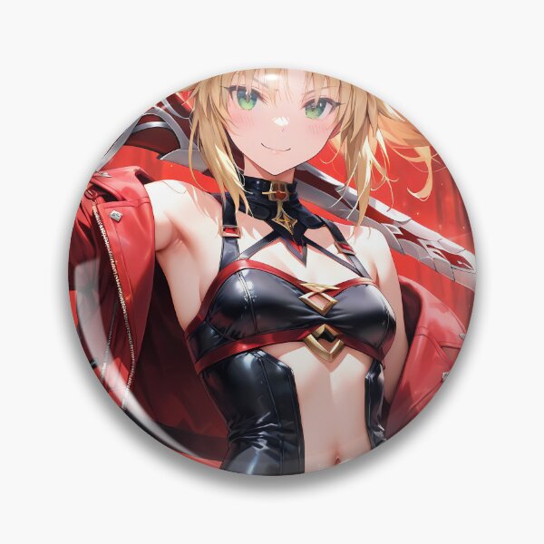 Item preview, Red Saber Mordred Fate Grand Order Red Urban Warrior Anime Girl Waifu Fiery Fantasy Energy designed and sold by HumbertoValveno.