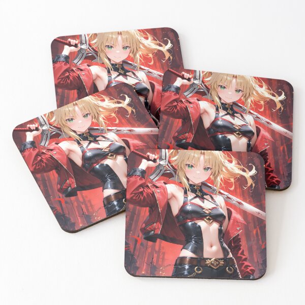 Item preview, Red Saber Mordred Fate Grand Order Red Urban Warrior Anime Girl Waifu Fiery Fantasy Energy designed and sold by HumbertoValveno.
