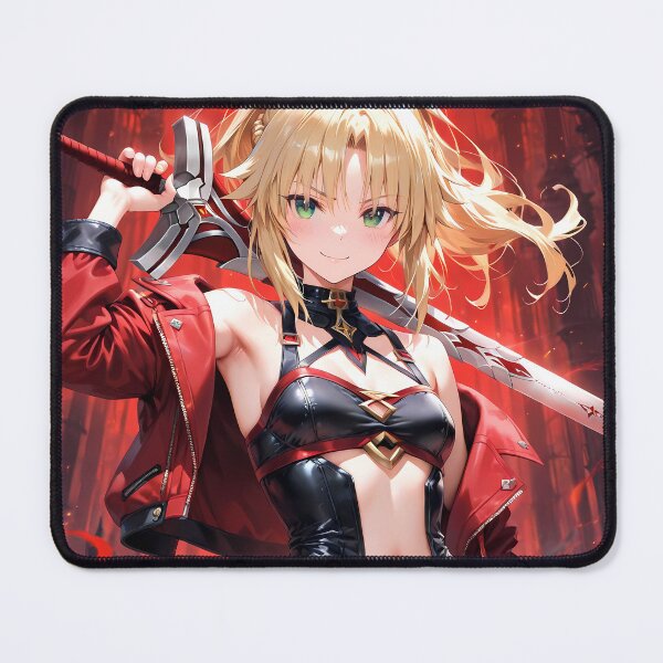 Item preview, Red Saber Mordred Fate Grand Order Red Urban Warrior Anime Girl Waifu Fiery Fantasy Energy designed and sold by HumbertoValveno.