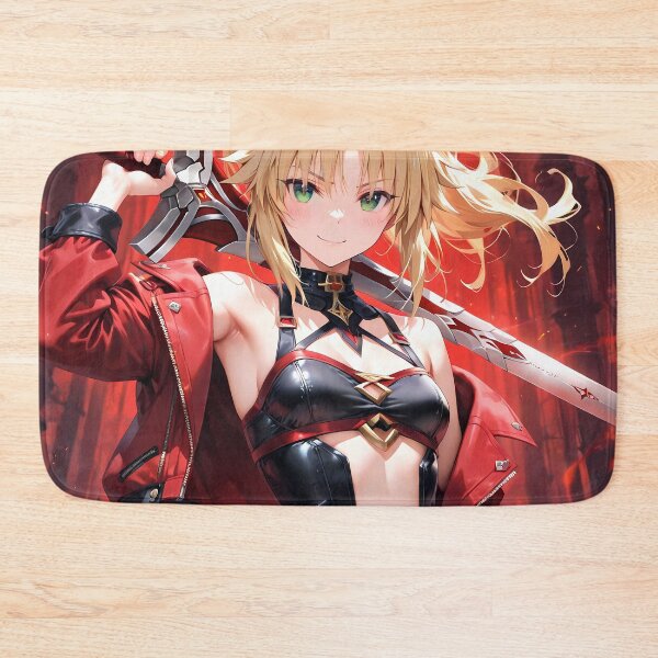 Item preview, Red Saber Mordred Fate Grand Order Red Urban Warrior Anime Girl Waifu Fiery Fantasy Energy designed and sold by HumbertoValveno.