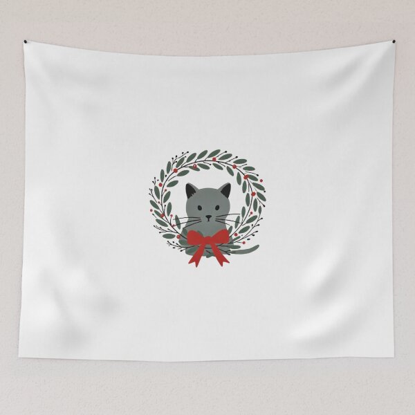 Item preview, Gray Christmas Cat designed and sold by PurrrfectCats.