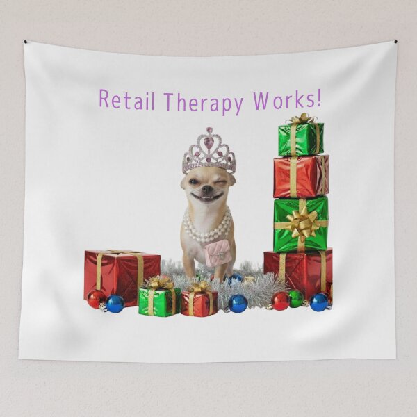 Item preview, Funny Holiday Gift, "Retail Therapy Works!" Girl Dog designed and sold by kkalli-official.