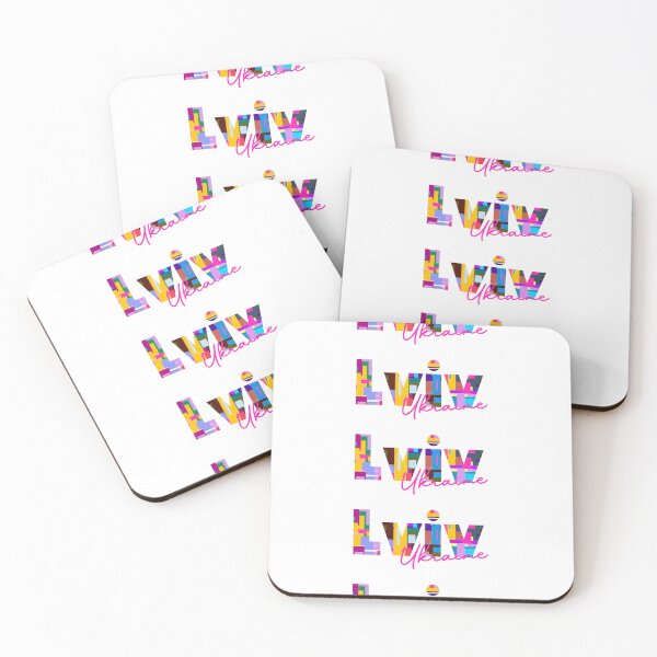 Item preview, Lviv, Ukraine, Vibrant Abstract City Typography Art designed and sold by Wanderful-roads.