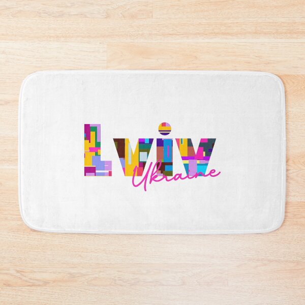 Item preview, Lviv, Ukraine, Vibrant Abstract City Typography Art designed and sold by Wanderful-roads.
