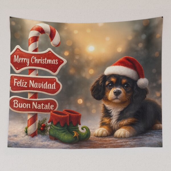 Item preview, Cute Cavalier Christmas Holiday Sign designed and sold by GivingJoy.
