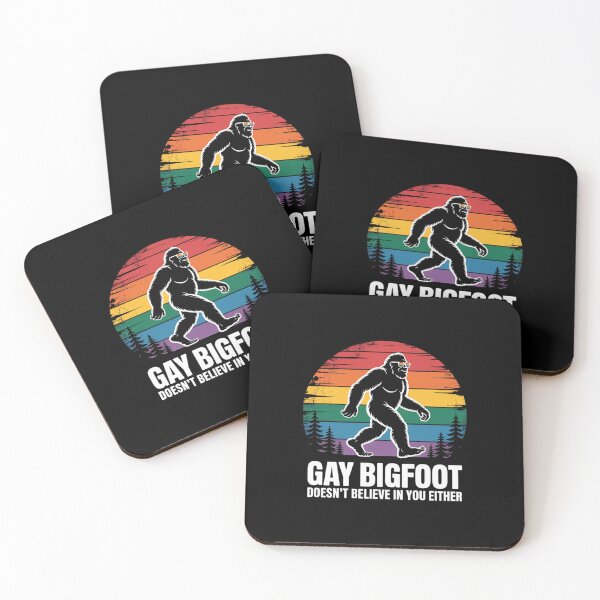 Item preview, Bigfoot Doesn't Believe in You Either Gay Rainbow Sasquatch designed and sold by KonstanKoraner.