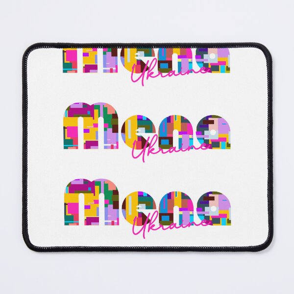 Item preview, Mena, Ukraine, Vibrant Abstract City Typography Art designed and sold by Wanderful-roads.