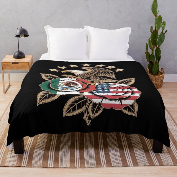 Artikelvorschau, Mexiko USA Flagge Mexikanische Flagge Amerikanische Flagge Rose Blume entworfen und verkauft von CultureSpec.