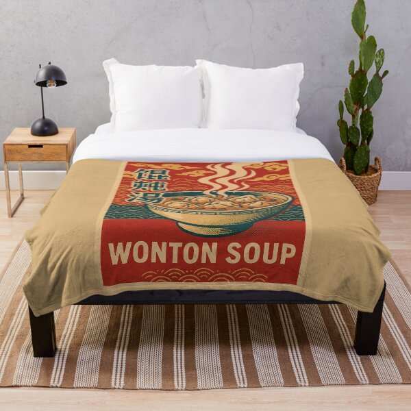 Item preview, Retro Wonton Soup Vintage Asian Food Poster – Bold Noodle House Wall Art designed and sold by Travel Shop.