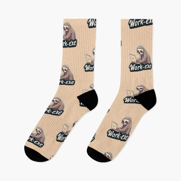 Item preview, Cute Sloth with Laptop — “Work.exe” Lazy Funny Design designed and sold by SleekLineSketches.