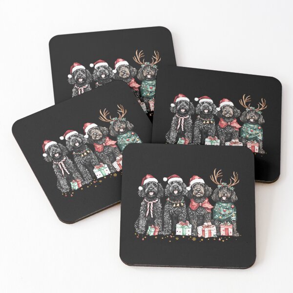 Item preview, Cute Funny Reindeer Santa Black Goldendoodle Dogs Christmas  designed and sold by Rescoploser.
