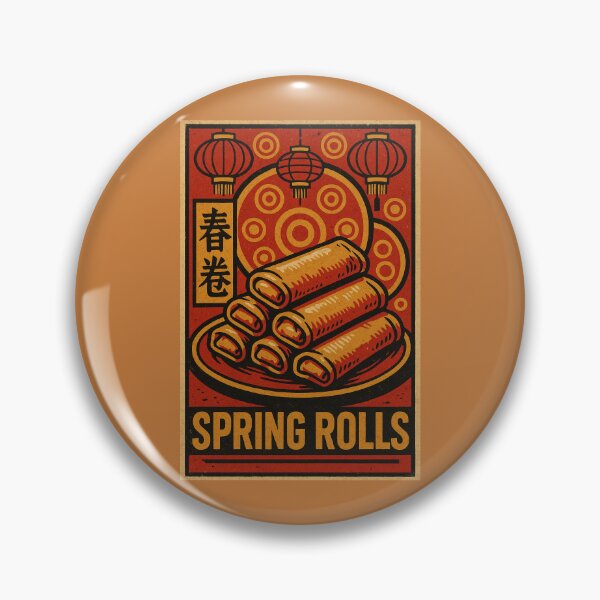 Item preview, Retro Spring Rolls Vintage Asian Food Poster – Crispy Street Food Kitchen Wall Art designed and sold by Travel Shop.