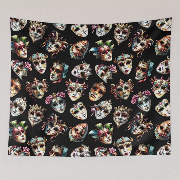 Item preview, Detailed Venetian Mask Pattern | Watercolor Style designed and sold by UnhingedBird.