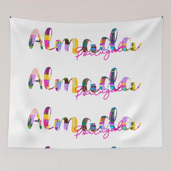 Item preview, Almada, Portugal, Vibrant Abstract City Typography Art designed and sold by Wanderful-roads.