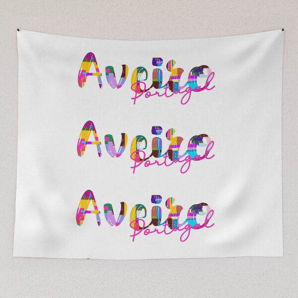 Item preview, Aveiro, Portugal, Vibrant Abstract City Typography Art designed and sold by Wanderful-roads.