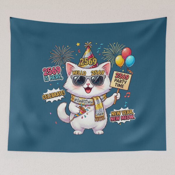 Item preview, Golden Dragon Cat 2026 NYE | Cool Samurai Kitten New Year Party designed and sold by E-SarnEdge.